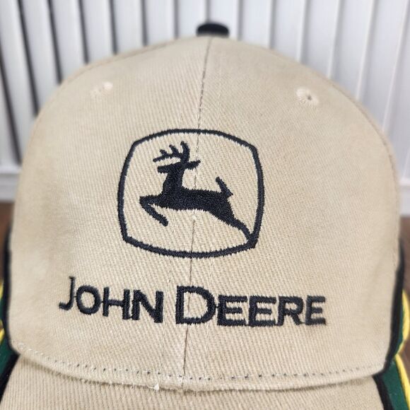 John Deere "Nothing Runs Like A Deere" Strapback Hat Cap Canvas Farmer Tractor - Picture 3 of 11